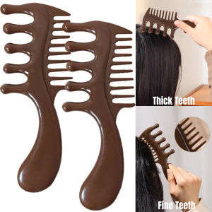 Portable Gua Sha Meridian Dredging Hair Comb Portable Wide Fine Double Sided Tooth Massage Comb Anti-Static Hairdressing Comb Accessories