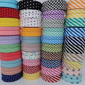 25MM 100% Cotton Bias Binding Tape Extra Soft for Baby Clothes Soft and Skin-friendly Bias Binding Tape 5M/lot
