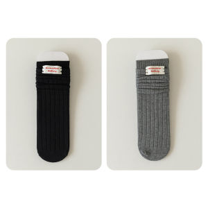 ถุงเท้าเด็กผ้าฝ้ายแท้ครึ่งแข้งสไตล์เกาหลีฤดูใบไม้ผลิและฤดูใบไม้ร่วงสำหรับเด็กผู้หญิงและเด็กผู้ชาย ถุงเท้ายาวถึงเข่าสำหรับเด็ก