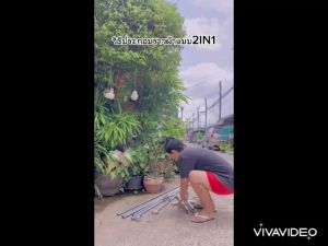 ราวตากผ้า ราวแขวน ทำมาจากเหล็ก แบบ 2IN1 แขวนชุดยาวและแขวนแบบ2ชั้น สำหรับน้ำหนักมากสูงเพิ่มเติม รับน้ำหนักได้ 120KG ไม่หัก ไม่งอ ไม่แอ่น