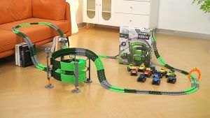 Dinosaur Track soft rubber Anti-Gravity Electric Rail Car Creativity assembly DIY Roller Coaster Set boy toys rail car Best Gift For Kids