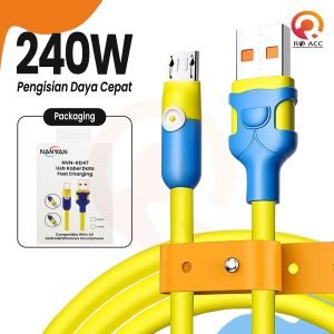 [RO ACC] NANVAN NVN-KD47 KABEL DATA CHARGER COLOURFULL SILICONE MICRO USB / TYPE TIPE C FAST CHARGING