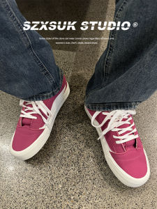 Retro High Street American Mens Slip-On Skate Shoes Casual Canvas Fruit Pattern Student Couple Matching Low Top Shoes