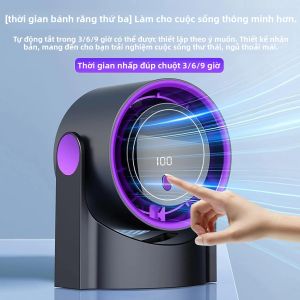 Quạt Làm Mát Siêu Yên Tĩnh Để Bàn Di Động Với Màn Hình LED Sạc USB 100 Cấp Tốc Độ 3 Chế Độ Hẹn Giờ Dùng Cho Văn Phòng