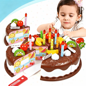 【BAYOEMS】Simulated DIY Cutting Birthday Cake Combination Toy Childrens Playset For Playing House Game