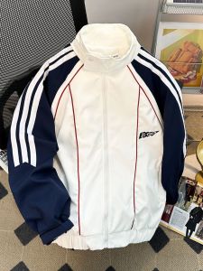 Áo Khoác Nam Kẻ Sọc Dáng Rộng Cổ Đứng Phong Cách Mỹ Cổ Điển Thời Trang Xuân Thu Thương Hiệu INS Áo Khoác Cặp Đôi