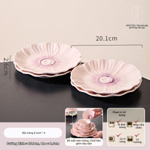 Đĩa Sứ Màu Tím Dưới Men Phong Cách Pháp