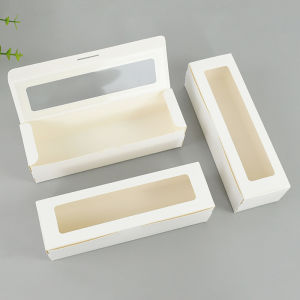 5/10pcs Rectangle Window Box White Kraft Candy Biscuit Gift Packaging Paper Box for Wedding Birthday Party Favors Boxes Supplies