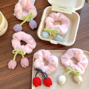 Sweet Tulip Hair Ties for Women Elastic Plush Hair Bands High Elasticity No Damage to Hair Original Design Hair Bands for Bun