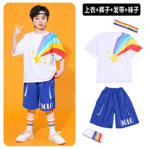 Childrens Performance Outfit School Sports Team Uniform Set Casual Cotton Summer Breathable Short Sleeve Shorts Set