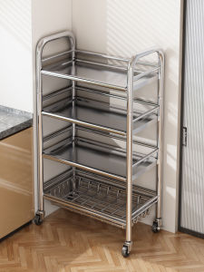 ZHUOHE | Kitchen Multifunctional Stainless Steel Multi-tier Rolling Storage Rack