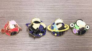 Bandai | Anime Brooch Gojo Satoru Figure Metal Chain Badge pendant Cosplay Party Accessories Gifts