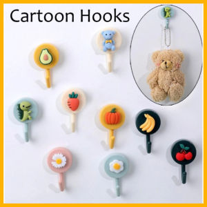 【On Sale】Wall Storage Hook Plug Bracket Holder Kitchen Cartoon Hook Wall Adhesive Hanger