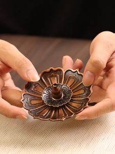 Incense Stick Holder 3Pcs/Set Alloy Lotus Insenso Burner Holder Base For Sticks & Cone & Coil