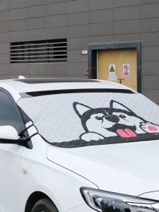 ที่บังแดดหน้ารถยนต์ ผ้าคลุมหน้ารถ ม่านบังแดดรถยนต์  กันความร้อน กันน้ำ กันUV ผ้าหนาพิเศษ ลายสุดน่ารั รักษาความปลอดภัย สําหรับฤดูหนาว