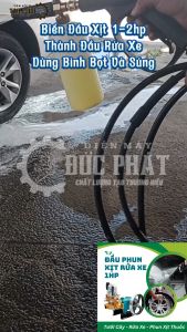 Bình phun tạo bọt tuyết máy rửa xe dây curoađầu xịt rửa xeđầu phun xịt áp lực 1-2HPdùng sung xịt và dây rửa xe ren 22