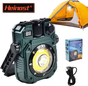 Magnetic Work Light w/ 5 ModesWaterproof Solar Rechargeable LED Lamp for Workshop Camping Emergency Outdoor Hiking Repairing