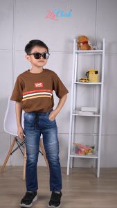 Lily And Clark Kaos Anak Laki-Laki Outfit Keren Warna Coklat KLC45