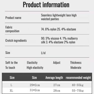 High Waist Lace Panties For Women Tummy Tuck Hip Lift Seamless Mesh Breathable Large Size Panties Hip Wrap Briefs