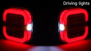 Lampu LED Stop Mobil Truk 12 Volt 24 Volt Hamburger Kotak Running Sein Hamburger Terbaru Viral