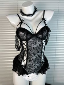 Seductive Lace One-Piece Lingerie Set With Gather Effect