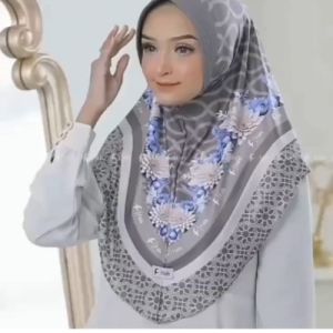 Hijab Jilbab Instan Teratai Motif Sublim Printing Bahan Jersey By Fals