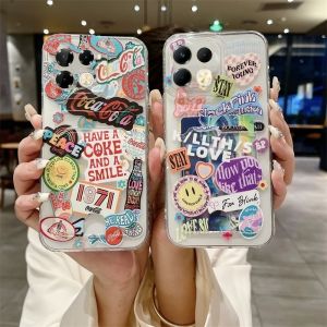 Ốp Lưng điện thoại Infinix Note 40 Pro+ Tecno Spark 20C 20 Pro + Plus 4G 5G vỏ thiết kế mới CD hồ sơ Coke Cola cười Silicone thẻ trong suốt chủ mềm Bìa Case 2024
