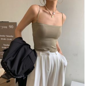 Stretchable Singlet Top Seamless Female Suspender Small Vest Latex Chest Pad Tube Top