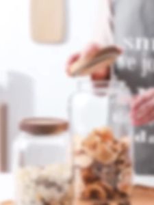Wooden and Glass Airtight Storage Sealing Jar