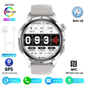 Đồng Hồ Thông Minh WATCH GT 5 Pro Mới Năm 2026 Dành Cho Nam Đa Chức Năng Hỗ Trợ NFC Theo Dõi Sức Khỏe Thể Thao Hỗ Trợ Cuộc Gọi Bluetooth Theo Dõi Nhịp Tim & Giấc Ngủ