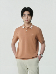 Mens Summer Business Casual Short Sleeve Polo Shirt