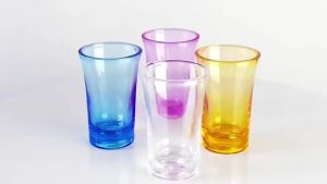 4Pcs Multicolor Shot Glass Set Plastic Drinking Cups for Whiskey Tequila Espressos Cocktail Bar Club Party Favor