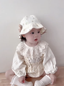 SKISOPGO Baby Bucket Hat 3D Flower Breathable Kids Fisherman Hat Boy Girl Outdoor Hat Cap Sunshade Topi Budak