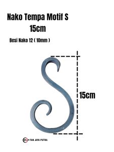 Ornamen Nako Tempa Motif S 15cm Besi Nako 12mm ( 95mm ) | Nako Tempa Motif Letter S 15cm