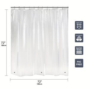 90/180/200cm Clear Shower Curtain Liner Waterproof Plastic Shower Liner Cute Lightweight PEVA Shower Curtains for Bathroom