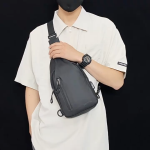Túi Đeo Chéo Nam Đa Năng Chất Liệu Vải Oxford Chống Thấm Nước Có Cổng Sạc USB Phù Hợp Đi ChơiĐi Phượt