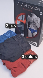 Alain Delon (3 Pcs) Mens Microfiber Spandex Mini Underwear Cooling Soft Comfort - AD73149