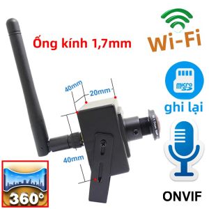 Camera Wifi Mini 5MP 1080P HD IP Với Ống Kính Mắt Cá 1.7mm Camera Giám Sát An Ninh Không Dây CCTV Âm Thanh Hỗ Trợ Onvif Vỏ Kim Loại Sử Dụng Trong Nhà
