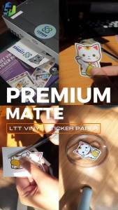LTT Vinyl Sticker Paper A4 20 Sheets Waterproof Inkjet Glossy Matte Transparent Self-Adhesive Office Essentials
