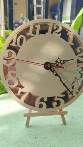 Wooden Clock /laser cut/ english number clock/ color combination/ basswood clock
