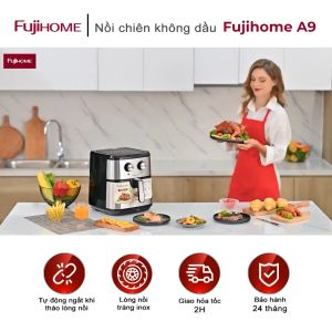 Nồi chiên không dầu 9.2L Nhập Khẩu FUJIHOME tự ngắt Nồi chiên không khí cơ không hơi nước 9L tặng kèm gắp