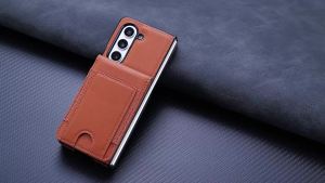 szhaiyu | Leather Card Holder Phone Case For Samsung Galaxy Z Fold 4 5 6 7 With Screen Protector Foldable Kickstand Drop protection Cover