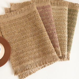 Hot Selling Handwoven Paper Table Mat Heat Resistant Cup Coaster Bowl Pad Plate Mat Creative Simple Decorative Mat