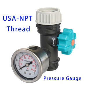Digital Water Flow Meter Hose Water Meter Water Pressure Gauge for Outdoor Garden Hose Measure Consumption with Quick Connectors
