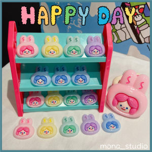 Small Bunny Girl Head Resin Flat Decoration DIY Cream Glue Hair Rope Shoe Buckle Water Cup Stationery Patch Accessories