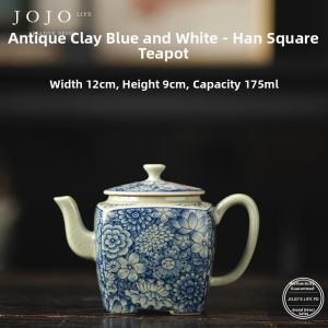 Celadon Crackled Blue and White Porcelain Gaiwan Tea Set