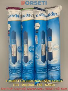 Combo 4 Lõi Chức Năng 5678 KAROFI (T33 Min Far Nano) (Tặng 1 Cút T Nối Nhanh Và 1 Mét Dây 6mm)