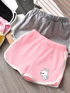 Pure Cotton Summer Shorts for Girls Comfortable Sporty High Waist Elastic Waistband Korean Style Versatile Baby Girls Shorts