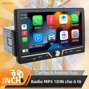 Đầu Phát MP5 Xe Hơi Không Dây Android Auto Carplay SINOVCLE 7 Inch Màn Hình IPS Bluetooth USB Kết Nối Màn Hình Sạc Type-C Radio Xe Hơi 1din