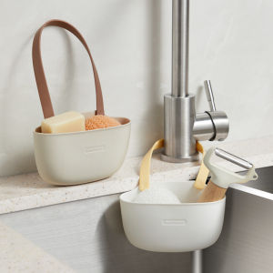 Kitchen Sink Hanging Sponge Holder Sink Drain Bag Hollow Design Faucet Hanger Organizer Multi-Purpose Cleaning Supplies Storage Bag